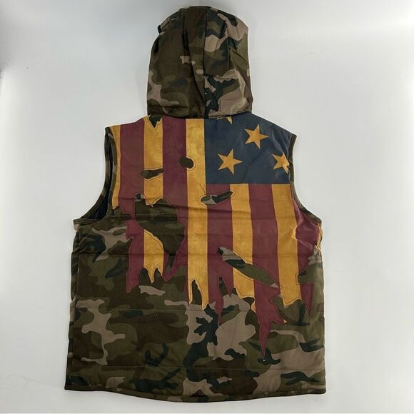 Allston Outfitters Deadstock Zip Up Camo Green Vest NWT Medium - Picture 3 of 9